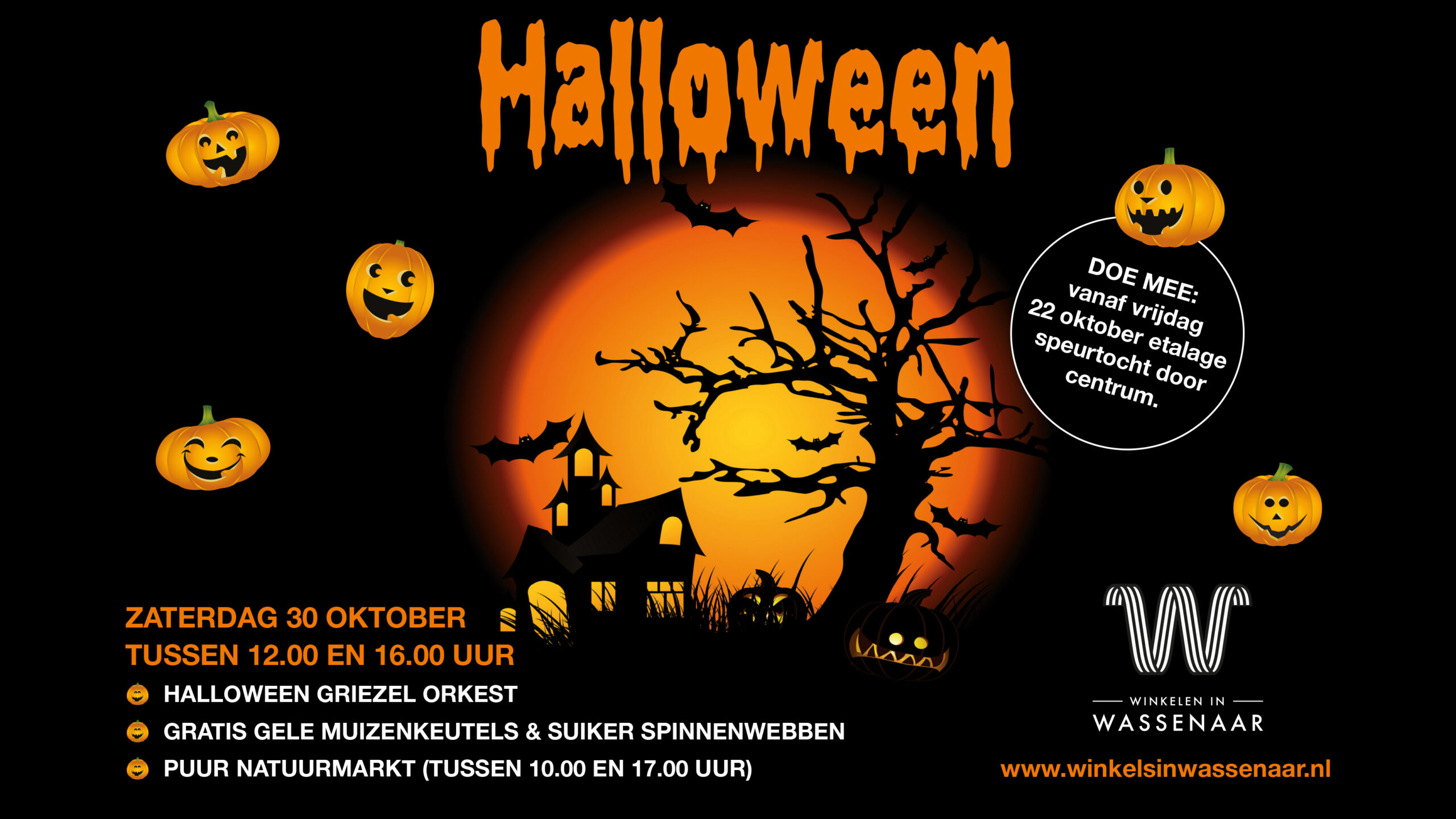 Zaterdag 30 oktober Halloween in het centrum