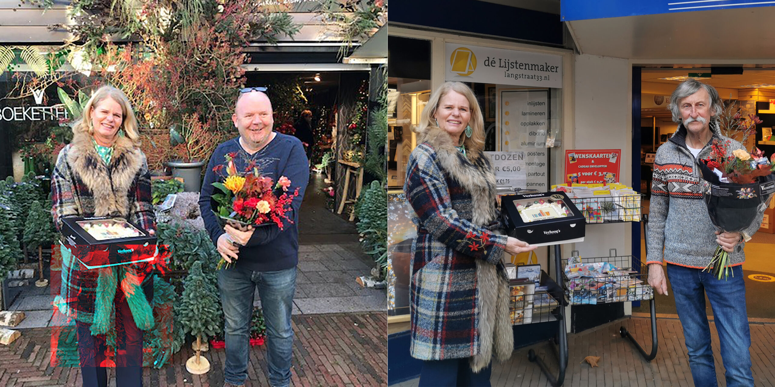 Dag van de Ondernemer: Wethouder Klaver verrast drie Wassenaarse Ondernemers met taart en bloemen