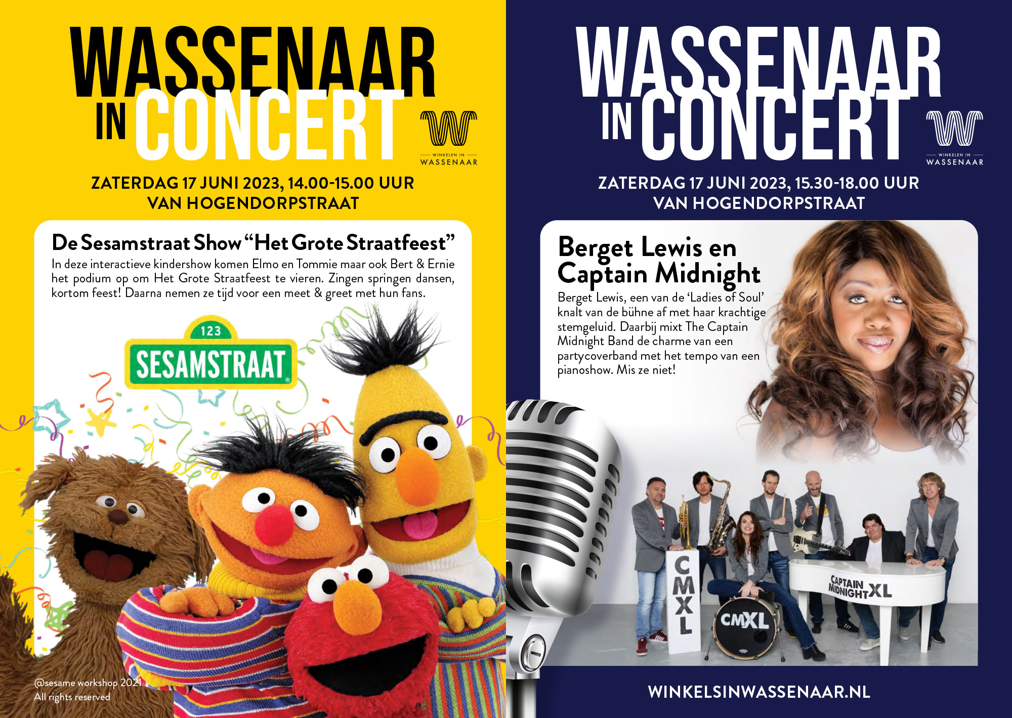 Wassenaar in Concert 17 juni 2023 met De Sesamstraat Show & Berget Lewis
