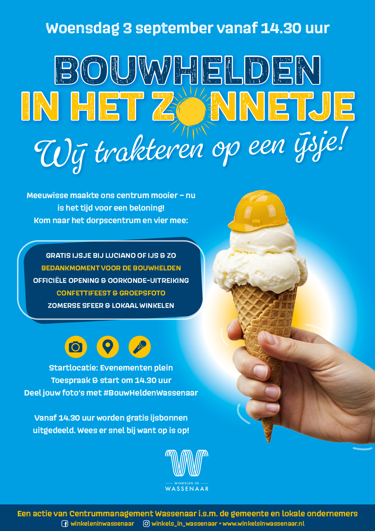 Bouwhelden trakteren op ijs in Wassenaar