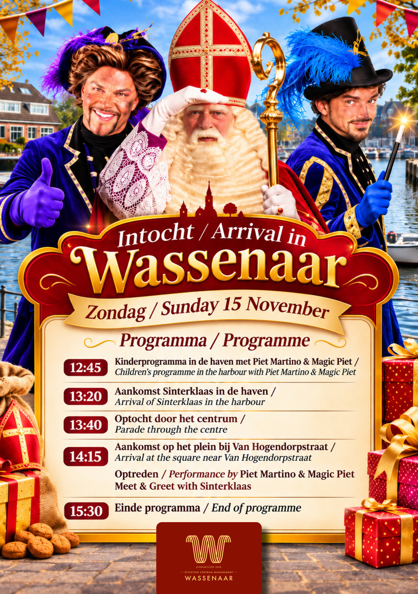 Wassenaar verwelkomt de Sint op zondag 15 november